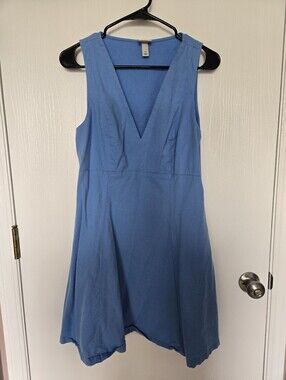 a new day | Blue V-Neck Sleeveless A-Line Mini Dress